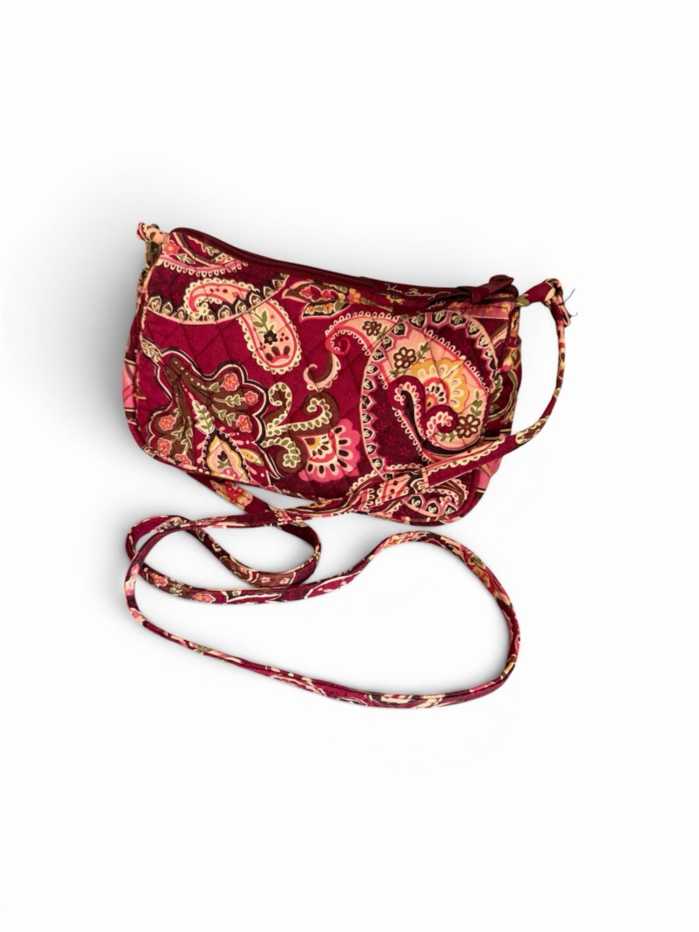 Vera Bradley Burgundy Paisley Quilted Crossbody